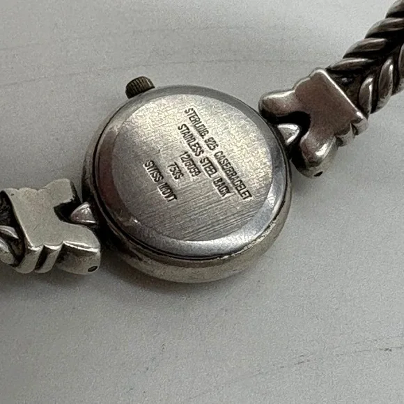 Anne Klein Sterling Silver Swiss Quartz Watch Rope Bracelet Needs Battery - Picture 6 of 9